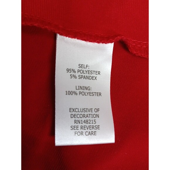 Wardrobe A Womens Red Dress Sz 10 Cascade Knee Length Short Sleeve Ruched - Picture 11 of 12